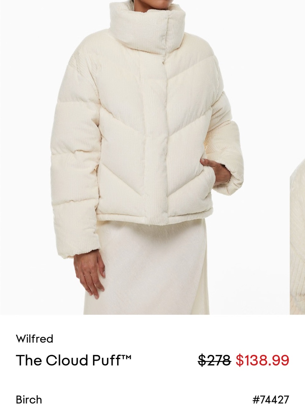 Wilfred Cream Cloud Puff Women’s Puffer Jacket